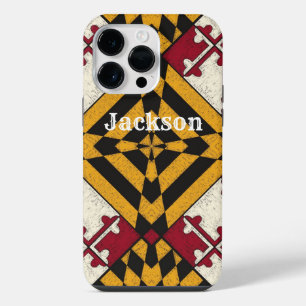 Fun Personalisiert iPhone Case Maryland Flag Graph 14 Pro Max Hülle