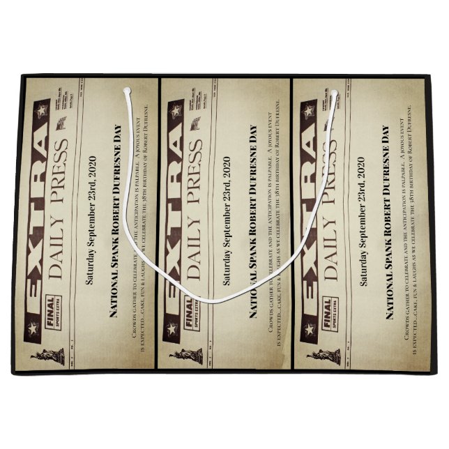 Fun Personalisiert Newspaper Schlagzeile Große Geschenktüte (Vorderseite)