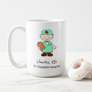 Fun Personalisiert Nurse Doctor Illustration Carto Kaffeetasse