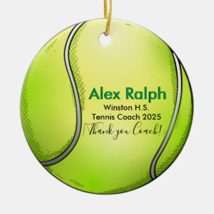Fun-Personalisiert-Tennis-Ball geformt Keramik Ornament