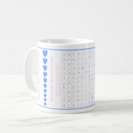 Fun Personalisiert Valentine's Word Puzzle Pink Bl Kaffeetasse