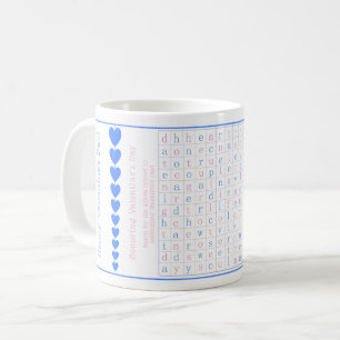 Fun Personalisiert Valentine's Word Puzzle Pink Bl Kaffeetasse