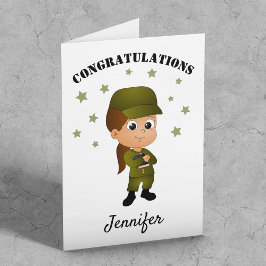 Fun Personalisierte Girl Army Ausreise Karte