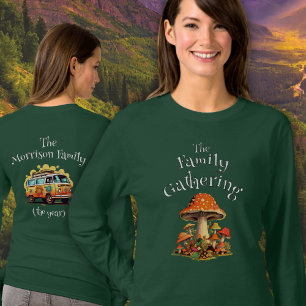 Fun Personalisierte Retro-Pilze Familien-Wiederseh T-Shirt