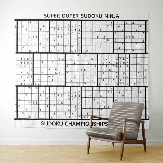Fun Personalisierte SUDOKU-Hintergrund Wandteppich (Beispiel (Horizontal))