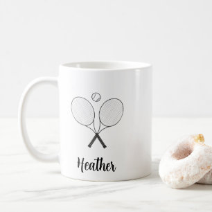 FUN! 🎾 Personalisierte Tennishalle Racquet & Ball Kaffeetasse