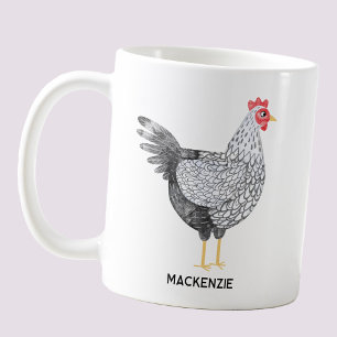 Fun Personalisierte Wasserfarbe Wyandotte Hühnchen Kaffeetasse
