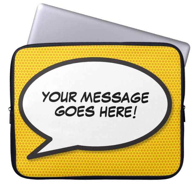 Fun Personalisiertes Comic Buchen Sprechblase Laptopschutzhülle (Vorderseite)