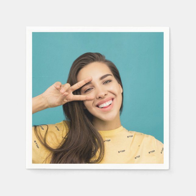 Fun Personalisiertes Foto mit benutzerdefinierter  Serviette (Vorderseite)