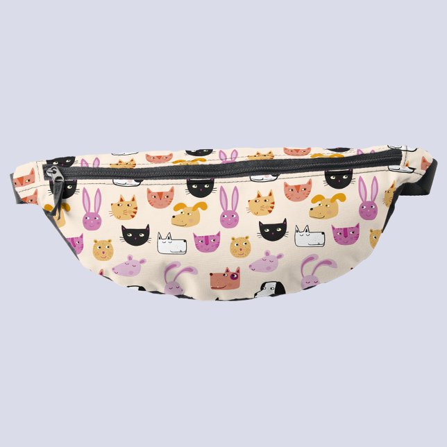 Fun Pet Animal Bauchtasche (Cute pet animal pattern blush pink fanny pack)