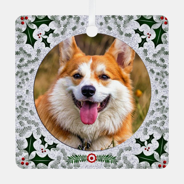 Fun Pet Foto Agnew Tartan Scottish Xmas Tree Ornament Aus Metall (Vorderseite)