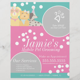 Fun Pet Services Grooming Dog Bubbles Flyer