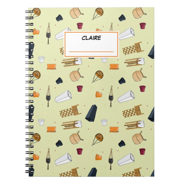 Fun Pflanze Pop Muster Personalisierter Name Notizblock (Vorderseite)