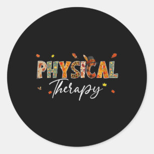 Fun Physical Therapy Pumpkin Autumn Tree Fall Leav Runder Aufkleber