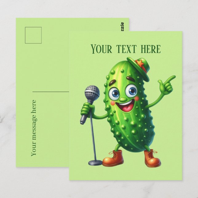 Fun Pickle Liebhaber fügen Text Postkarte (Vorne/Hinten)