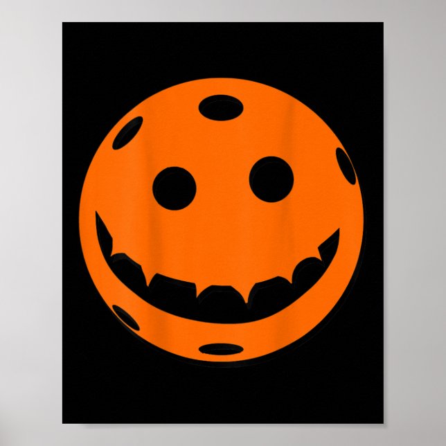 Fun Pickleball Halloween Pumpkin Back Print Poster (Vorne)