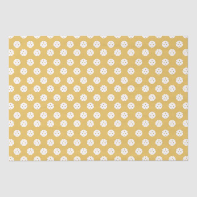 Fun Pickleball Muster Weiße Orangen Sportbälle Seidenpapier (Vorderseite)