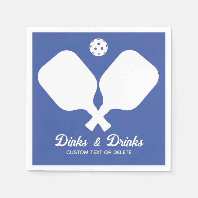 Fun Pickleball Party Dinks and Drinks Custom Text Serviette (Vorderseite)