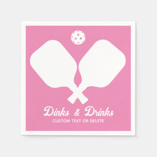 Fun Pickleball Party Dinks und Drinks Custom Text Serviette