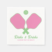 Fun Pickleball Party Dinks und Drinks Custom Text