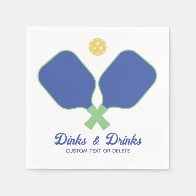 Fun Pickleball Party Dinks und Drinks Custom Text Serviette (Vorderseite)