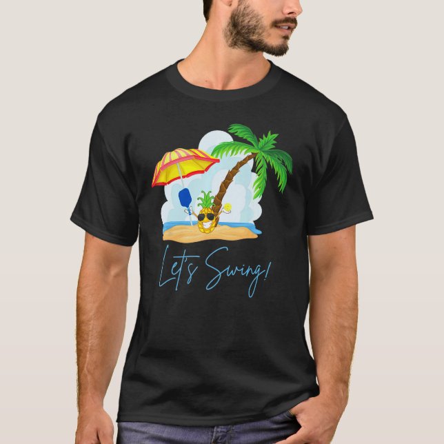 Fun Pickleball Sommer Swingers Ananas T-Shirt (Vorderseite)