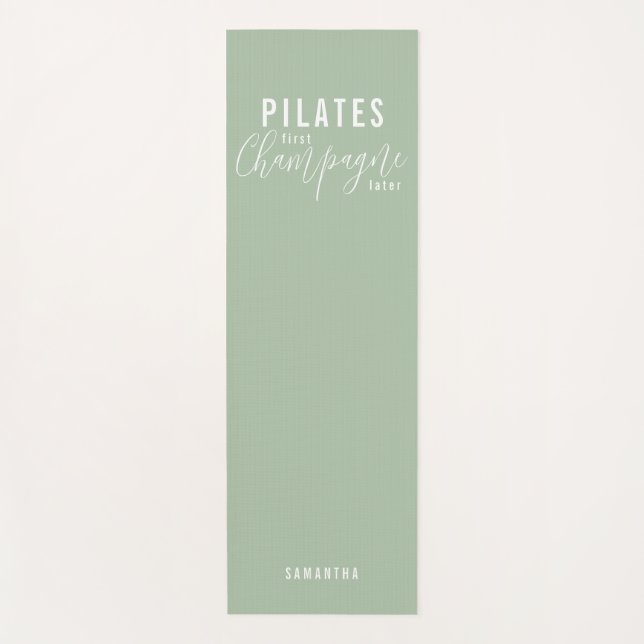 Fun Pilates First Champagne Später grünes Workout Yogamatte (Vorderseite)