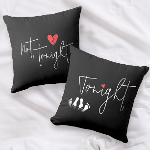 Fun Pillow Talk heute Abend nicht Schwarz-weiß Kissen