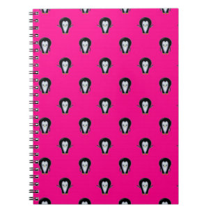 Fun Pinguine über Hot Pink Pattern Notizblock