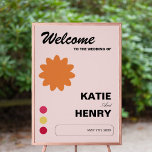 Fun Pink Abstrakt Grafik Design 20x28 Hochzeit Poster<br><div class="desc">Das abstrakte,  inspirierte Hochzeitsdesign in rosa,  gelb und orangefarbenem Design</div>