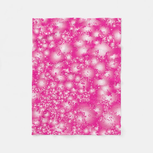 Fun PINK Abstrakt Ink Super Splash Muster Fleecedecke (Vorderseite)