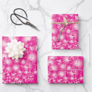 Fun PINK Abstrakt Ink Super Splash Muster Geschenkpapier Set