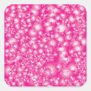 Fun PINK Abstrakt Ink Super Splash Muster Quadratischer Aufkleber