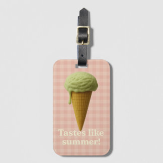 Fun pink and green summer luggage tag gepäckanhänger