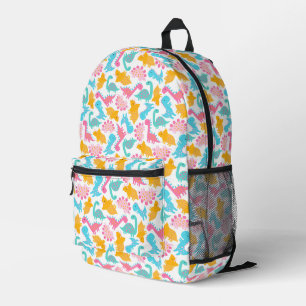 Fun Pink & Aquamarin Dinosaurier Muster Bedruckter Rucksack