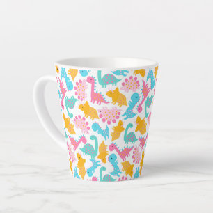 Fun Pink & Aquamarin Dinosaurier Muster Milchtasse