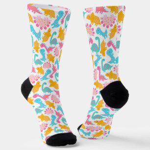 Fun Pink & Aquamarin Dinosaurier Muster Socken