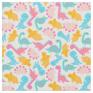 Fun Pink & Aquamarin Dinosaurier Muster Stoff