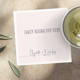 Fun Pink & Blue Wedding Napkins Serviette