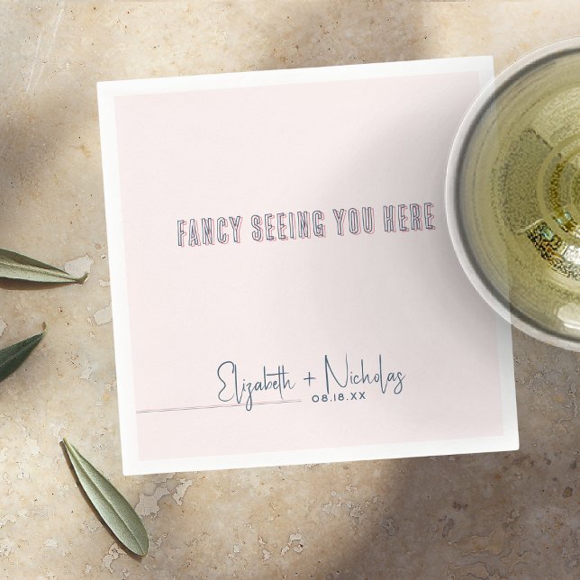 Fun Pink & Blue Wedding Napkins Serviette (Von Creator hochgeladen)