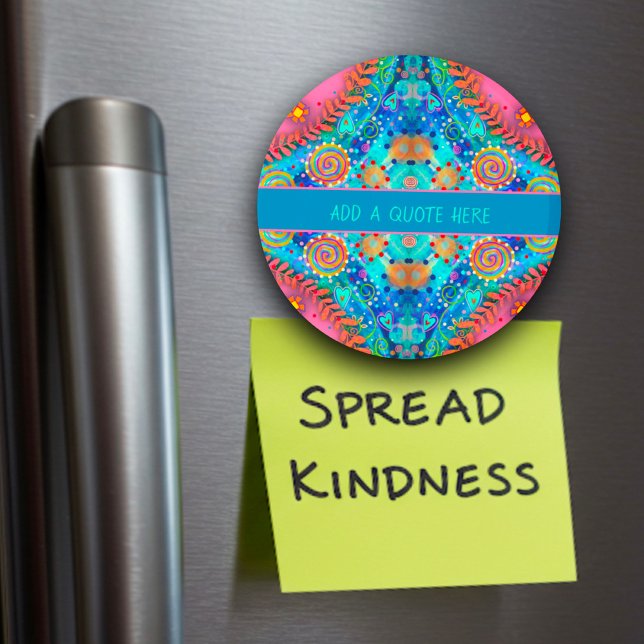 Fun Pink Boho Personalisiert Inspirivity Magnet (Von Creator hochgeladen)