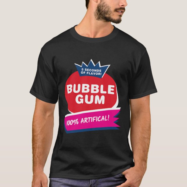 Fun Pink Bubble Gum Halloween Kostüm T-Shirt (Vorderseite)