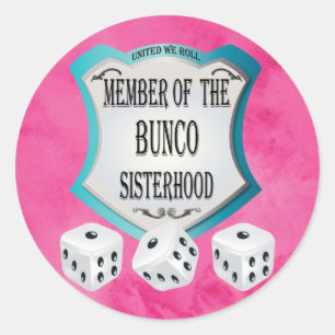 Fun Pink Bunco Fundraiser Runder Aufkleber