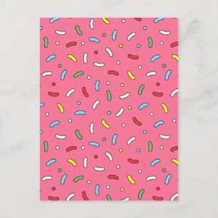 Fun Pink Candy Sprinkles Muster Postkarte