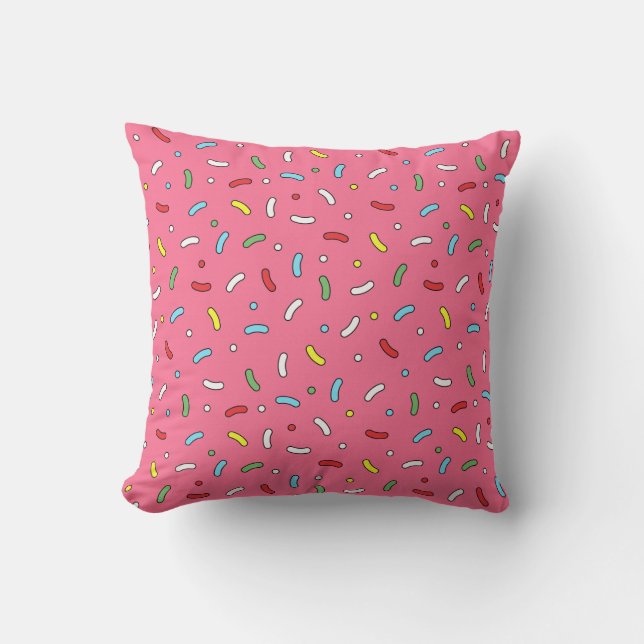 Fun Pink Candy Sprinkles Pattern Kissen (Vorderseite)