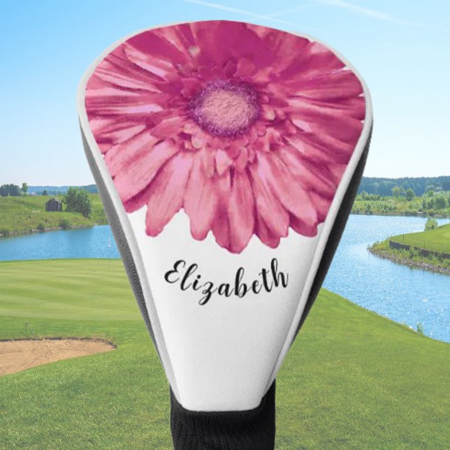 Fun pink daisy Blume individuelle Name Ladys Golf Headcover (Von Creator hochgeladen)