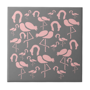Fun Pink Flamingo Vogelkunst Fliese