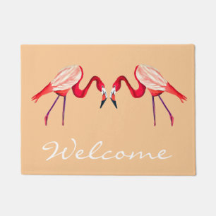 Fun Pink Flamingo Vogelkunst Fußmatte
