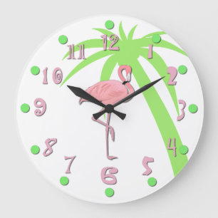 Fun Pink Flamingo Wall Clock Große Wanduhr
