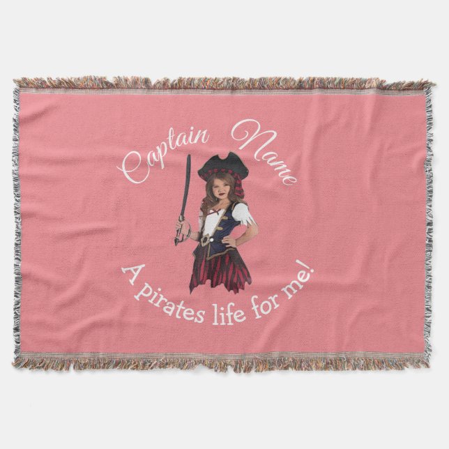 Fun Pink Girl Pirate Decke (Vorderseite)